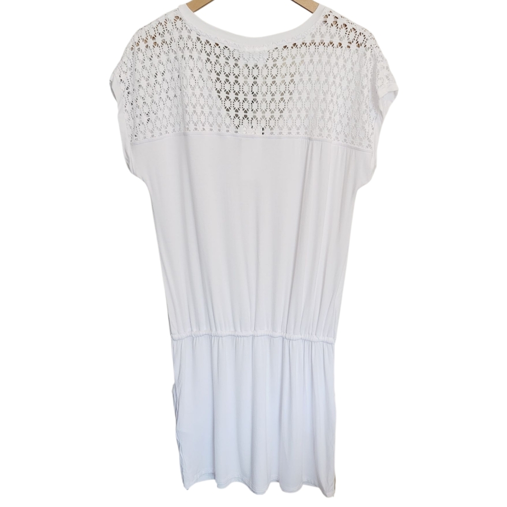 🆕️ Calvin Klein Swimwear Crochet Shoulder Cover Up in White - Size S/M - Picture 10 of 13